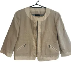 LA1 MAX&Co.  マックスアンドコー ノーカラージャケット ベージュ レディース 42サイズ