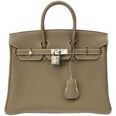 エルメス　バーキン 25　トゴ　エトゥープ　S金具　Y刻印　Aランク
