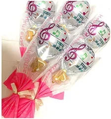 Candy Flower March 発表会バルーンブーケ5個セット かわいらしい音符クッキー付き(音符クッキー付き5個セット (音符ピンク))