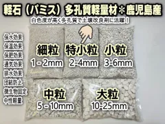 小袋-パミス(軽石＠鹿児島産:特小粒/S/2-4mm)-0.7Ｌ[無地袋]※黒石の混入あり＊通気排水＊多肉植物・塊根植物コーデックス・アガベ・サボテン・観葉・ハオルチア・アデニウム・パキポディウム・実生・エアプランツ・Tillandsia＠フラワーショップ江口のサムネイル