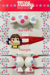 【中古】小物(キャラクター) 3. ヘアピン・ヘアゴムセット(左タイプ/バレッタ＆ヘアピン＆ヘアゴム) 「ペコちゃんのミニ雑貨」