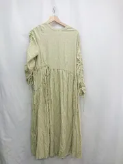 ◇ Θ titivate select チェック柄 袖ギャザー 長袖 ロング ワンピース サイズSP グリーン系 レディース E  【1412090040047】