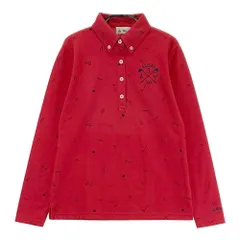 サイズ：M ADIDAS GOLF アディダスゴルフ  長袖ポロシャツ ボタンダウン 総柄 レッド系 [240101323205]# ゴルフウェア レディース ストスト