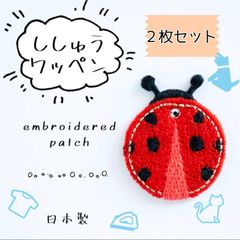 【2枚セット】てんとう虫のワッペン