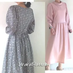 126 型紙　大人　ボリューム袖ワンピース S~5L