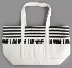 2025年最新】AAA 與真司郎 I AM WHAT I AM Stripe Canvas Tote