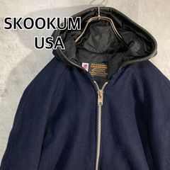 SKOOKUM フーデッドスタジアムジャンパー＞袖レザーUSA製 - メルカリ