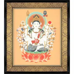 仏画(額付き) Yahoo!オークション - 【夢工房】仏画 阿弥陀如来座像 紙本大