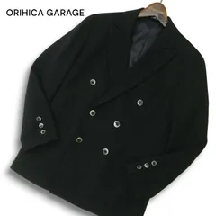 ORIHICA GARAGE オリヒカ 秋冬★ ウール ダブル テーラード ジャケット ブレザー Sz.S メンズ 紺 ネイビー 紺ブレ