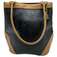 YVES SAINT LAURENT(イヴサンローラン) Old Bucket Shaped Hand Tote Bag オールド バケツ型 ハンド トート バッグ ブラック×ブラウン