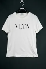 VALENTINO ヴァレンティノ VLTN ロゴ Tシャツ コットン ホワイト ブラック XSサイズ（175/88A） 0000045669 01