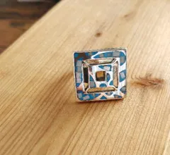 tr-12 インレイ リング(指輪)個性的 うずまき【メール便不可】*7号*【天然ターコイズ】シルバー925/アクセサリー/Silver/指輪/インディアン ネイティブアメリカン アクセサリー