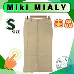 【美品】Miki MIALY ミキミアリー スカート スリット カジュアル シンプル タイト ひざ丈 レディース ベージュ