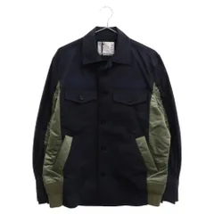 Sacai (サカイ) 21SS Cotton Oxford Nylon Twill Shirt コットン オックスフォード ナイロン ツイル シャツ ジャケット ネイビー/カーキ SCM-040のサムネイル