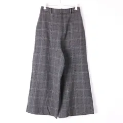 ニコアンド ロングパンツ ワイドパンツ チェック ストレッチ 千鳥格子 ボトムス レディース Mサイズ グレー niko and... 【中古】