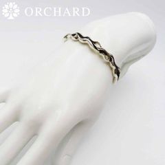 シルバー925 ブレスレット Silver 925 メンズ レディース バングル ウェーブライン 波模様