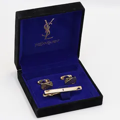 良品 箱付 イブサンローラン カフス ネクタイピン ゴールド シルバー OKZ 2000000 NSK