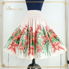 フラダンス 衣装 パウスカート ピンク系 フラ ダンス シングル 花柄 ハワイアン カパリリ 爽やか 華やか 白 赤 緑 黄 茶 Kapalili 日本製 レッスン 練習 ふんわり スカート レッド系 グリーン系 イエロー系 ブラウン系