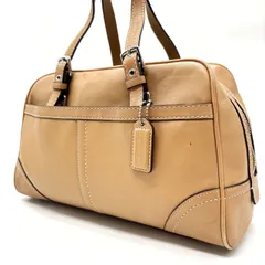 【良品】 COACH コーチ ハンドバッグ トートバッグ ショルダーバッグ ボストンバッグ レザー 革 ベージュ 肌色 キーホルダー ユニセックス 男女兼用 メンズ レディース