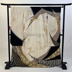 中振袖 振袖 正絹 中古品 白 白色 HZYA020