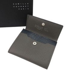 【新品未使用】カミーユフォルネ Camille Fournet 現行品 21.02 VERSO アリゲーター コインケース コンパクト 財布 グレー 定価8.2万 47329