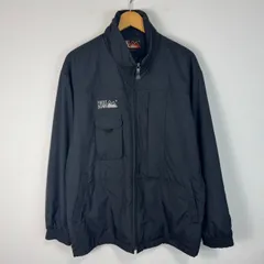 90s FIRST DOWN ファーストダウン ブルゾン ジャンパー ナイロンジャケット 刺繍ロゴ ブラック 黒  アウトドア 古着 メンズ サイズL ストリート テック系