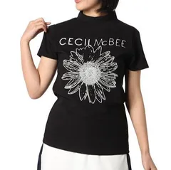 【CECIL McBEE green】フラワープリントモックネック（ﾌﾞﾗｯｸ）【Sサイズ】　  M215