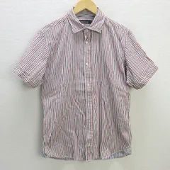 G■マッキントッシュ/MACKINTOSH PHILOSOPHY 半袖シャツ/ストライプ柄【42】赤紺/men's/169【中古】■のサムネイル
