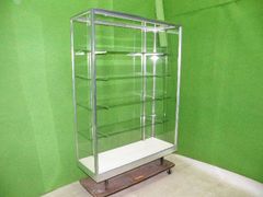 【タテヤマ】W121cm ガラスのショーケース 棚４段 引戸無し 照明無し■ガラスケース・ハイケース■O-433