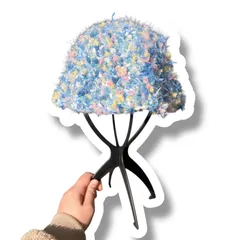 帽子 カラフル グラデーション ファー帽子 クラッシャーハット バケットハット クロシェハット ビーニー フェミニン 大人カジュアル ニット帽 お洒落 暖かい オーダーメイド ハンドメイド 冬