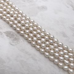 淡水パール 真珠 雫 6mm 7mm 5mm 小粒 しずく バロック セミラウンド ホワイト系 連19cm ハンドメイド 素材 パーツ ビーズ tp0005