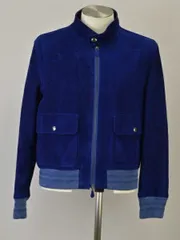 トムフォード TOM FORD ジャケット/ブルゾン スウェードレザー ニットリブ 46サイズ ネイビーブルー メンズ u_s F-L7932