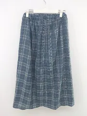 ◇ Lugnoncure チェック ウエストゴム ロング フレア スカート サイズF サックスブルー ホワイト系 レディース P  【中古】 【1210190002602】のサムネイル