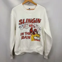 90年代 RUSSELL ATHLETIC Tiger-Rags プリントスウェット　Vガゼット MADE IN USA サイズⅬ 07020910 861