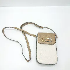 ◇ Θ MARC JACOBS ロゴ装飾 フォンクロスボディ スマホショルダー ブラウン グリーン系 レディース E  【1501160007070】