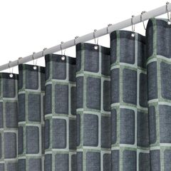 【特価商品】取り付け簡単 リンク付き 遮像 目隠し ユニットバス 速乾 軽量 幅120cm*丈150cm 防水 風呂カーテン グレーグリーン シャワーカーテン Deconovo