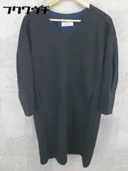 ◇ Simplicite シンプリシテェ Vネック 長袖 膝丈 ワンピース ブラック レディース 【中古】 【1002802486425】