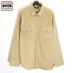 80s USA製 vintage WOOLRICH 無地 シャモアクロス 長袖シャツ メンズ 表記Lサイズ