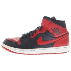 NIKE (ナイキ) AIR JORDAN 1 MID BRED エアジョーダン 1 ブレッド ミッドカットスニーカー US10.5/28.5cm レッド/ブラック 554724‐074