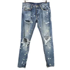 mnml ミニマル ブリーチ加工 スキニーデニムパンツ w29 ボタンフライ ジーンズ メンズ 古着