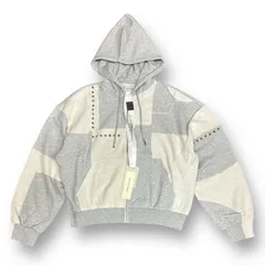 新品 定価64900円 Feng Chen Wang 24SS スタッズ スウェット 再構築 ジップ パーカー FCW PANELLED FULL ZIP HOODIE フェンチェンワンのサムネイル