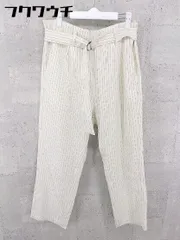 ◇ ◎ JOURNAL STANDARD ジャーナルスタンダード ベルト付 ストライプ スラックス パンツ サイズ38 アイボリー レディース 【中古】 【1002802074035】