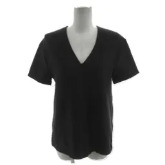 ザラ トラファルック ZARA Trafaluc カットソー Vネック 半袖 ストレッチ シンプル 無地 コットン混 ブラック 黒 M