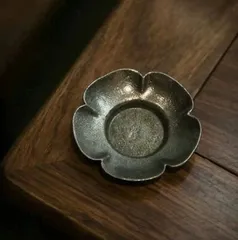 (再入荷！仕入先値上げの為価格改定)　梅花茶托３枚セット（6㎝）　メタル　中国茶　日本茶