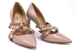 VALENTINO GARAVANI ヴァレンティノ ガラヴァーニ ロックスタッズ アンクルストラップベルト パンプス 36.5サイズ（約23.5cm） ピンクベージュ VSN E 13 2