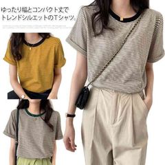 シンプル 袖折り返し きれいめ クルーネック  レディース 綿  ガーリー 着痩せ レイヤード ゆったり 体型カバー 春夏 カジュアル 半袖 送料無料 トップス 通勤 通学#sowa6585996