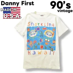 90sヴィンテージ USA製 ダニーファースト Danny First ビッグプリント 半袖 Tシャツ S ホワイト メンズ レディース ユニセックス