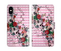 [iPhone11 Pro Max] iPhone15 ケース スカラー スマホケース 手帳型 iPhone16 ケース iPhone 16 15 14 13 SE 第3世代 第2世代 スマホカバー 全機種対応 手帳 ScoLar うさぎ フラワー ピンク ス