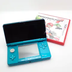 送料無料 Nintendo 任天堂 ニンテンドー 3DS CTR-001 アクアブルー 本体+ソフト付き マリオカート7 動作確認済み#14148