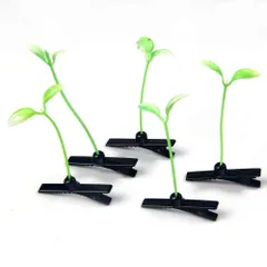 【在庫処分】植物贈り物 面白い 10個 話題ヘアピン 大流行可愛い 萌えもやし 萌え草 髪飾り 頭に草がひょんと生え 子供 おもちゃヘアピン ベビー 旅行大人男女兼用 SMTHOME 緑